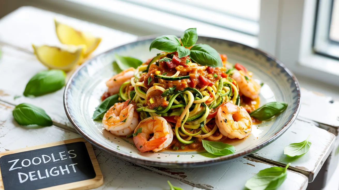 low-carb "noodle" dishes using zoodles, spaghetti squash, or shirataki
